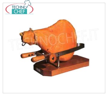 Forcar - MORSA per PROSCIUTTO in ACCIAIO INOX, Mod.AV4510 Morsa per prosciutto in acciaio inox con supporto e manici in legno pregiato, dim.mm.580x250x190h