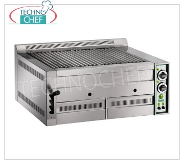 FIMAR - Technochef, Griglia Pietralavica a Gas da Banco, 2 ZONE di COTTURA, Mod.B80 GRIGLIA PIETRA LAVICA a GAS, DOPPIO Modulo TOP con ZONA COTTURA da mm 640x540, alimentazione Metano-GPL, Potenza 17 Kw, Peso 73 Kg, dim.mm.810x800x380h