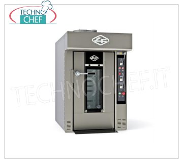 Forno Elettrico Rotativo per PANE PASTICCERIA, Mod.BABY40X60E FORNO ELETTRICO ROTATIVO per PANE PASTICCERIA, capacità 10/12 teglie da mm 400x600, V.400/3, Kw.17,00, Peso 450 Kg, dim.mm.980x1500x1470h