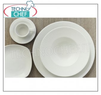 CHURCHiLL - Piatti e Vasellame in Porcellana Bianca - collezione Bamboo Rilievo - Gamma Completa