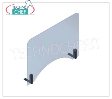 Barriere di Distanziamento in Policarbonato - Spessore 3 mm - dim.mm.1000x600 Barriera di distanziamento in policarbonato compatto trasparente di spessore 3 mm con piedini adesivi, apertura passacarte ad arco di larghezza 700 mm, dimensioni mm 1000x600h