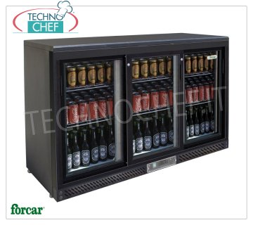 Vetrina FRIGO per BIBITE, 3 Porte, Ventilato, Temp.+2°/+8°C, lt.335, Classe C, Mod.G-BC3PS
