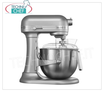 KITCHENAID -  Planetaria Professionale HEAVY DUTY da lt 6,9 - Robot da cucina-Silver - Mod. K7S Impastatrice planetaria KITCHENAID, Linea HEAVY DUTY, colore SILVER, con vasca inox da lt.6,9, V 230/1, Kw 0,500, Peso 12 Kg, dim.mm.338x371x417h