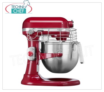 KITCHENAID -  Planetaria Professionale lt 6,9 , Robot da cucina, Rosso, Mod.K7PR Impastatrice planetaria KITCHENAID, Linea PROFESSIONAL, colore ROSSO, con vasca inox da litri 6,9, V.230/1, Kw.0,325, Peso 13 Kg, dim.mm.338x371x417h