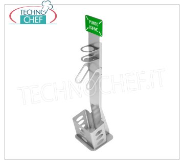 Piantana  Dispenser Gel Igienizzante con Porta Guanti e Cestino Piantana Colonnina per dispenser  gel igienizzante, realizzata in acciaio verniciato, completa di porta guanti e cestino, peso 12 kg, dimensioni mm.320x320x1300h.
