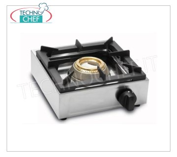 Technochef -  Fornello a gas professionale da tavolo, 1 fuoco da Kw 10, mod.BIG7001F10 Fornello a gas da tavolo in acciaio inox, con 1 fuoco professionale funzionante a gas universale, con 1 BRUCIATORE DOPPIA CORONA WOK da Kw 10,00, peso 10,3 kg, dimensioni mm 350x350x170h