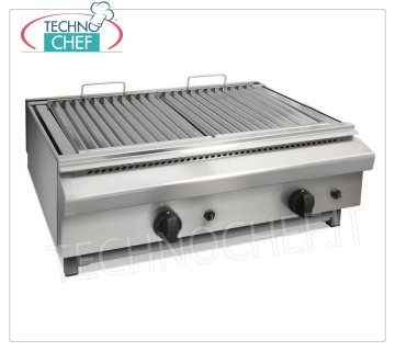Technochef - Griglia a Gas Professionale da Banco, 2 zone di cottura, mod.BIG8070GG