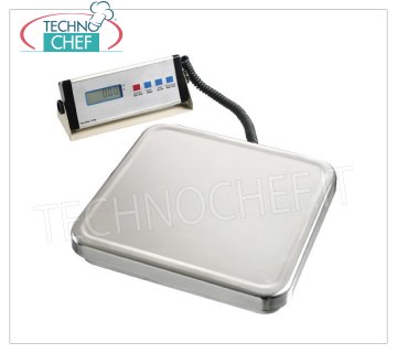 Technochef - BILANCIA ELETTRONICA DIGITALE 60 Kg, Mod.A300068 Bilancia elettronica digitale da tavolo con display mobile, portata max 60 Kg, divisione 20 gr, dim.mm.310x300x50h