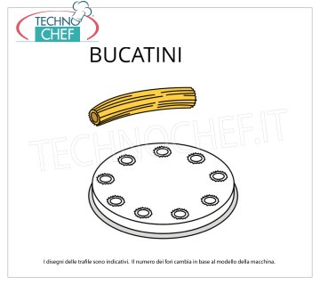 Technochef - TRAFILA BUCATINI in LEGA OTTONE-BRONZO Trafila per bucatini in lega di ottone-bronzo Ø 4 mm, per mod.MPF8N