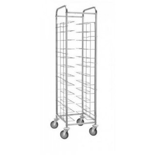 Carrello Portavassoi  con Guide Universali, per 10 VASSOI  Gastro-Norm ed Euro-Norm  1/1 Carrello Portavassoi  self/service con Guide universali per  10 Vassoi Gastro-Norm ed Euro-Norm,  dim. mm 520x600x1590h