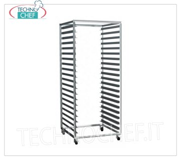 Carrello Inox per 38 teglie 600x400 o 19 teglie 600x800 Carrello in Acciaio Inox per 38 teglie 600x400 o 19 teglie 600x800, dim.mm.656x830x1650h