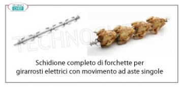 Schidione per POLLI  completo di forchette per Girarrosto mod. E-30P-S5