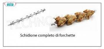 Schidione per girarrosti Schidione completo di forchette per Girarrosto Mod. P10/4
