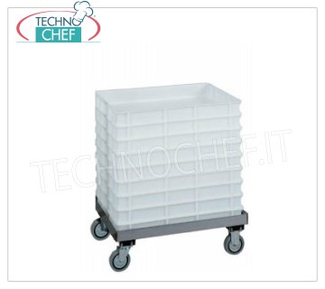 Technochef - Carrello per Contenitori  impasti  pizza da cm 60x40, senza manico, mod.CB1443