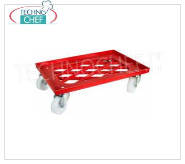 Technochef - CARRELLO per CONTENITORI Impasti  PIZZA da cm 60x40, mod CB1449 Carrello in ABS  per cassette portapagnottine pizza da mm 600x400, dim.mm.620x420x165h