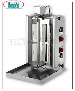 GYROS ELETTRICO con 6 resistenze, asta di cottura alta 510 mm GYROS ELETTRICO in ACCIAIO INOX con 6 resistenze, asta di cottura alta 510 mm, V.230/1, kw 6,0, dimensioni mm 502x710x880h