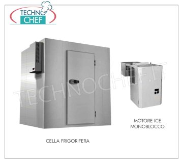 Cella Congelante-Freezer, Temp. -14°-22°, Esterno  cm  120x160x220h, mod. BT12-16/S10 Cella congelante prefabbricata, adatta per bassa temperatura (-14°-22°), realizzata in pannelli modulari sandwich, spessore 100 mm., con porta girevole e pavimento,  Capacità Nett 2,8 metri/cubi, dim. esterne, mm 1200x1600x2200h