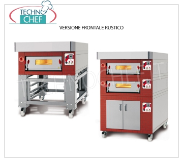 Forno pizza modulare elettrico, Linea CL CLASSIC, camera interamente in refrattario per 8 pizze Forno pizza elettrico MODULARE, per 8 pizze diam. 300 mm, versione con FRONTALE RUSTICO, CAMERA COMPLETAMENTE in REFRATTARIO da mm 600x1200x170h, V.400/3, Kw.8,5, Peso 200 Kg, dimensioni esterne mm 1000x1560x400h