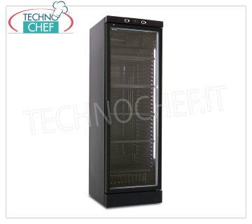 Technochef - Frigorifero vini, 1 porta vetro, capacità 126 Bottiglie, Statico con agitatore, doppia temperatura - mod.CLW372VG Cantinetta refrigerata per vini, 1 porta vetro, capacità 126 bottiglie,  temperatura +4°C/+18°C | +16°C/+10°C/+5°C, refrigerazione statica con ventola, illuminazione a LED, V.230/1, Kw.0,23, Peso 67 Kg, dim.mm.600x624x1863h