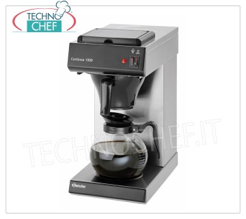 Technochef - MACCHINA per CAFFE' Filtro AMERICANO da 16 litri/ora, mod. COMA1000 Macchina per caffe' americano con 1 CARAFFA e 2 Piastre Calde, produzione oraria lt.16,  V.230/1, Kw.2,00, dim.mm.215x385x460h