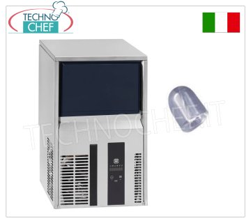 FABBRICATORE di GHIACCIO in CUBETTI PIENI, resa 25 Kg/24 h, Deposito 6 Kg