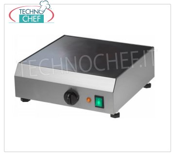 TECHNOCHEF - Crepiera Elettrica Professionale con Piastra in Vetroceramica, Kw.2,1, Mod.CRE42V Crepiera elettrica con piastra in vetroceramica liscia, regolazione della temperatura fino a 300°C, V.230/1, Kw.2,1, Peso 15 Kg, dim.mm.420x420x110h