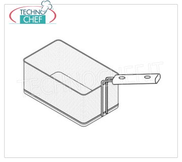 TECHNOCHEF - Cestello 1/2 per cuocipasta, Mod.CS1/2 Cestello 1/2, dim.mm.140x330x200h, per cuocipasta Serie 700.