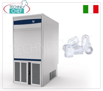 FABBRICATORE di GHIACCIO a CUBETTI CAVI, resa 25 Kg/24 h, Deposito 7 Kg