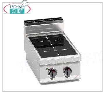 TECHNOCHEF - CUCINA ELETTRICA 2 ZONE ad INFRAROSSI TOP, Kw.6,4, Mod.E7P2B/VTR CUCINA ELETTRICA 2 ZONE ad INFRAROSSI TOP, BERTOS, Linea MACROS 700, Serie INFRARED, con 2 zone QUADRE da mm 230x230, COMANDI INDIPENDENTI, V.400/3+N, Kw.6,4, Peso 22 Kg, dim.mm.400x700x290h