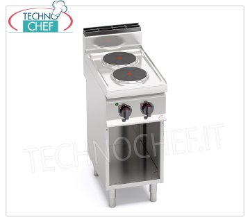 TECHNOCHEF - CUCINA ELETTRICA 2 PIASTRE su VANO a GIORNO, Kw.5,2, Mod.E7P2M CUCINA ELETTRICA 2 PIASTRE su VANO a GIORNO, BERTOS, Linea MACROS 700, Serie HIGH POWER, con 2 piastre TONDE Ø 220 mm, COMANDI INDIPENDENTI, 6 livelli di potenza, V.400/3+N, Kw.5,2, Peso 37 Kg, dim.mm.400x700x900h