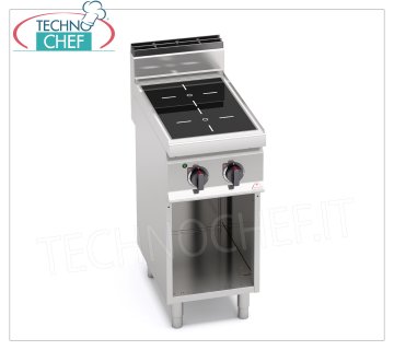 TECHNOCHEF - CUCINA ELETTRICA 2 ZONE ad INFRAROSSI su VANO a GIORNO, Kw.6,4, Mod.E7P2M/VTR CUCINA ELETTRICA 2 ZONE ad INFRAROSSI su VANO a GIORNO , BERTOS, Linea MACROS 700, Serie INFRARED, con 2 zone QUADRE da mm 230x230, COMANDI INDIPENDENTI, V.400/3+N, Kw.6,4, Peso 42 Kg, dim.mm.400x700x900h