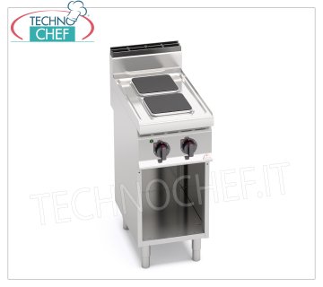 TECHNOCHEF - CUCINA ELETTRICA 2 PIASTRE su VANO a GIORNO, Kw.5,2, Mod.E7PQ2M CUCINA ELETTRICA 2 PIASTRE su VANO a GIORNO, BERTOS, Linea MACROS 700, Serie HIGH POWER, con 2 piastre QUADRE da mm 220x220, COMANDI INDIPENDENTI, 6 livelli di potenza, V.400/3+N, Kw.5,2, Peso 41 Kg, dim.mm.400x700x900h