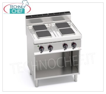 TECHNOCHEF - CUCINA ELETTRICA 4 PIASTRE su VANO a GIORNO, Kw.10,4, Mod.E7PQ4M CUCINA ELETTRICA 4 PIASTRE su VANO a GIORNO, BERTOS, Linea MACROS 700, Serie HIGH POWER, con 4 piastre QUADRE da mm 220x220, COMANDI INDIPENDENTI, 6 livelli di potenza, V.400/3+N, Kw.10,4, Peso 67 Kg, dim.mm.800x700x900h