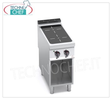 TECHNOCHEF - CUCINA ELETTRICA 2 ZONE ad INFRAROSSI su VANO a GIORNO, mod. E9P2MP/VTR CUCINA ELETTRICA 2 ZONE ad INFRAROSSI su VANO a GIORNO, BERTOS  Linea MAXIMA 900, Serie INFRARED, con 2 ZONE QUADRE da mm 270x270, COMANDI INDIPENDENTI, V.400/3+N, Kw. 8,00, Peso 40 Kg, dim.mm.400x900x900h