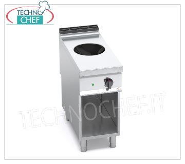 TECHNOCHEF - CUCINA ELETTRICA 1 PIASTRA WOK ad INDUZIONE su VANO,  mod. E9WOK/IND CUCINA ELETTRICA con 1 PIASTRA WOK ad INDUZIONE su VANO a GIORNO, BERTOS  Linea MAXIMA 900, Serie POWER INDUCTION, con ZONA COTTURA Ø 300 mm, 9 livelli di potenza, V.400/3+N, Kw.5,00, Peso 45 Kg, dim.mm.400x900x900h