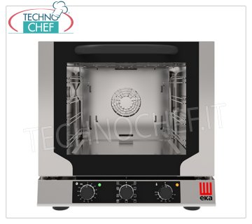 TECNOEKA - FORNO CONVEZIONE ELETTRICO MULTIFUNZIONE, 4 Teglie mm 429x345, Professionale mod.EKF423NM FORNO CONVEZIONE ELETTRICO MULTIFUNZIONE, camera cottura per 4 TEGLIE da mm.429x345, COMANDI ELETTROMECCANICI, V.230/1, Kw.2,6, Peso Kg.36,4, dim.esterne mm.590x709x589h