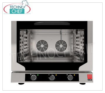 TECNOEKA - FORNO CONVEZIONE ELETTRICO con VAPORE DIRETTO, 4 teglie PASTICCERIA da mm 600x400,  mod.EKF464NUD FORNO CONVEZIONE ELETTRICO con VAPORE DIRETTO, Professionale per PASTICCERIA e PANETTERIA, con camera di cottura per 4 TEGLIE da mm 600x400, COMANDI ELETTROMECCANICI, V.400/3+N, Kw.6,4, Peso 58 Kg, dim.mm.784x754x634h