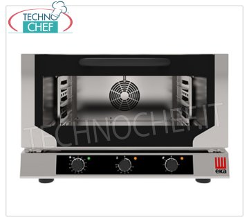 TECNOEKA - FORNO CONVEZIONE ELETTRICO VENTILATO con VAPORE DIRETTO, 3 teglie GN 1/1 (mm 530x325), Professionale - EKF311NUD FORNO CONVEZIONE ELETTRICO VENTILATO con VAPORE DIRETTO, con camera di cottura per 3 TEGLIE GASTRO-NORM 1/1 (mm 530x325), COMANDI ELETTROMECCANICI, V.230/1, Kw.3,7, Peso 44 Kg, dim.mm.784x754x504h