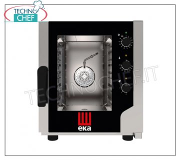 Tecnoeka - FORNO CONVEZIONE VAPORE Elettrico per 5 teglie GN 2/3 (mm 354x325), mod. EKF523NUD FORNO CONVENZIONE VAPORE Elettrico Ventilato, Professionale con camera cottura per 5 TEGLIE GASTRO-NORM 2/3 (mm.354x325) COMANDI ELETTROMECCANICI, V.230/1, Kw.3,2, Peso Kg.40, dim.esterne mm.550x754x662h