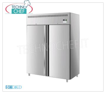 Forcold - Armadio Congelatore-Freezer 2 porte, lt.1300, Temp.-18°/-22°C, Ventilato, Classe E, mod.G-GN1410BT-FC Armadio Congelatore-Freezer 2 porte, Professionale, struttura in acciaio inox, lt.1300, Temp.-18°/-22°C, ECOLOGICO in Classe E, Gas R290, Ventilato, Gastronorm 2/1, V.230/1, Kw.0,815, Peso 196 Kg, dim.mm.1480x830x2010h.
