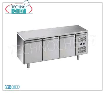 Forcold - Tavolo Frigo Refrigerato 3 Porte,  Temp.-2°/+8°C, lt.417, Ventilato, Mod.G-GN3100TN-FC Tavolo Refrigerato 3 Porte, Professionale, capacità lt.417, temperatura -2°/+8°C, refrigerazione ventilata, Gastronorm 1/1, ECOLOGICO in Classe C, Gas R600a, V.230/1, Kw.0,275, Peso 114 Kg, dim.mm.1795x700x850h