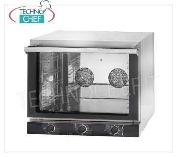 TECNODOM-Forno Convezione Elettrico con GRILL, 4 Teglie GN1/1, Comandi Manuali, mod. NERONE GN EKO - GRILL FORNO CONVEZIONE Elettrico con GRILL, capacità 4 TEGLIE GN 1/1 (escluse), COMANDI MANUALI, versione con PORTA a RIBALTA, V.230/1, Kw.3,15+1,7, Peso 35 Kg, dim.mm.686x660x580h