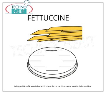 Technochef - TRAFILA FETTUCCINE in LEGA OTTONE-BRONZO Trafila per fettuccine in lega di ottone-bronzo 8 mm, per mod.MPF1.5N