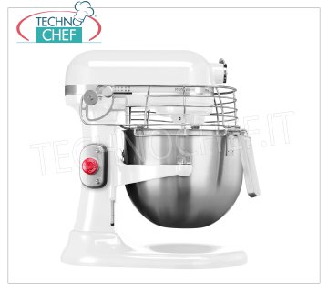 KITCHENAID - Technochef - Planetaria Professionale lt 6,9 , Robot da cucina, bianca, Mod.K7PW Impastatrice planetaria KITCHENAID, Linea PROFESSIONAL, colore BIANCO, con vasca inox da litri 6,9, completa di uncino, spatola e frusta, V.230/1,  Kw.0,325, Peso 13 Kg, dim.mm.340x370x420h.