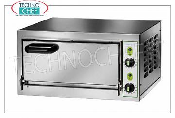 FIMAR - Forno  Pizza elettrico per 1 Pizza, camera da cm 40,4x40,5 -alta cm 11, PORTA CIECA, Comandi Meccanici,  mod. MICRO1C Forno per pizza elettrico per 1 pizza, con CAMERA da mm 405x405x110h, frontale in acciaio inox, V 230/1, kW 2,2, dim. esterne  mm 555x460x290h