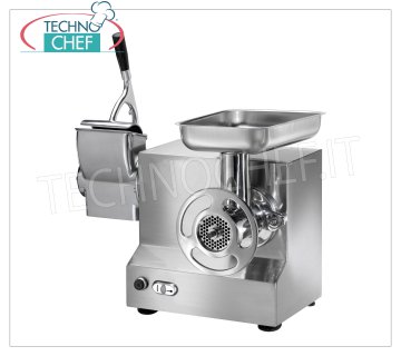 FIMAR - Technochef, Tritacarne-Grattugia ''Tipo 22'' Carenato, Professionale, Mod.22/AT Abbinato TRITACARNE / GRATTUGIA 'TIPO 22' in Alluminio Lucidato, Produzione : TRITACARNE 300 Kg/h, GRATTUGIA 40 Kg/h, con GRUPPO MACINAZIONE CARNE TOTALMENTE SMONTABILE, Monofase o Trifase - dimensioni mm 560x430x480h