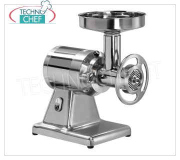 Fimar - Tritacarne Tipo 22, Professionale con Gruppo macinazione in GHISA TOTALMENTE  ESTRAIBILE, mod.22/TE Tritacarne Professionale bocca 'TIPO 22' ingresso carne diametro 52 mm, PRODUZIONE ORARIA 250 kg/h,con struttura in alluminio lucidato, gruppo macinazione Carne in GHISA,  Estraibile, TRIFASE V 380/3, Kw 1,1, peso 25 kg, dimensioni mm 450x290x520h