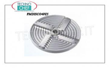 Disco Tagliaverdure 4 lame ondulate per Mozzarella, Taglio 5 mm