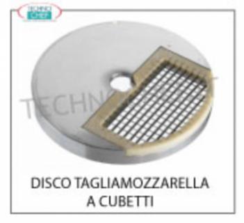 Disco Tagliaverdure Grigliato per Mozzarella in Cubetti mm 10x10x8h Disco Grigliato tagliamozzarella in Cubetti da mm 10 x 10 x 8h