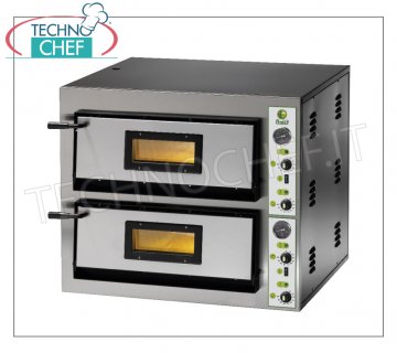 FIMAR - Forno pizza elettrico per 6+6 Pizze, 2 camere indipendenti da cm 61x91, Comandi Meccanici, mod. FME6+6 FORNO PIZZA ELETTRICO per 6+6 Pizze con 2 CAMERE indipendenti da mm.610x915x140h, piano cottura in refrattario, 4 TERMOSTATI REGOLABILI per SUOLA e CIELO, temp.da +50° a +500 °C, Kw.14,4, Peso 150 Kg, dim.esterne mm.900x1020x750h